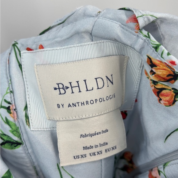 BHLDN Sydney Corset Fit-and-Flare Taffeta Midi Dress - Picture 5 of 7